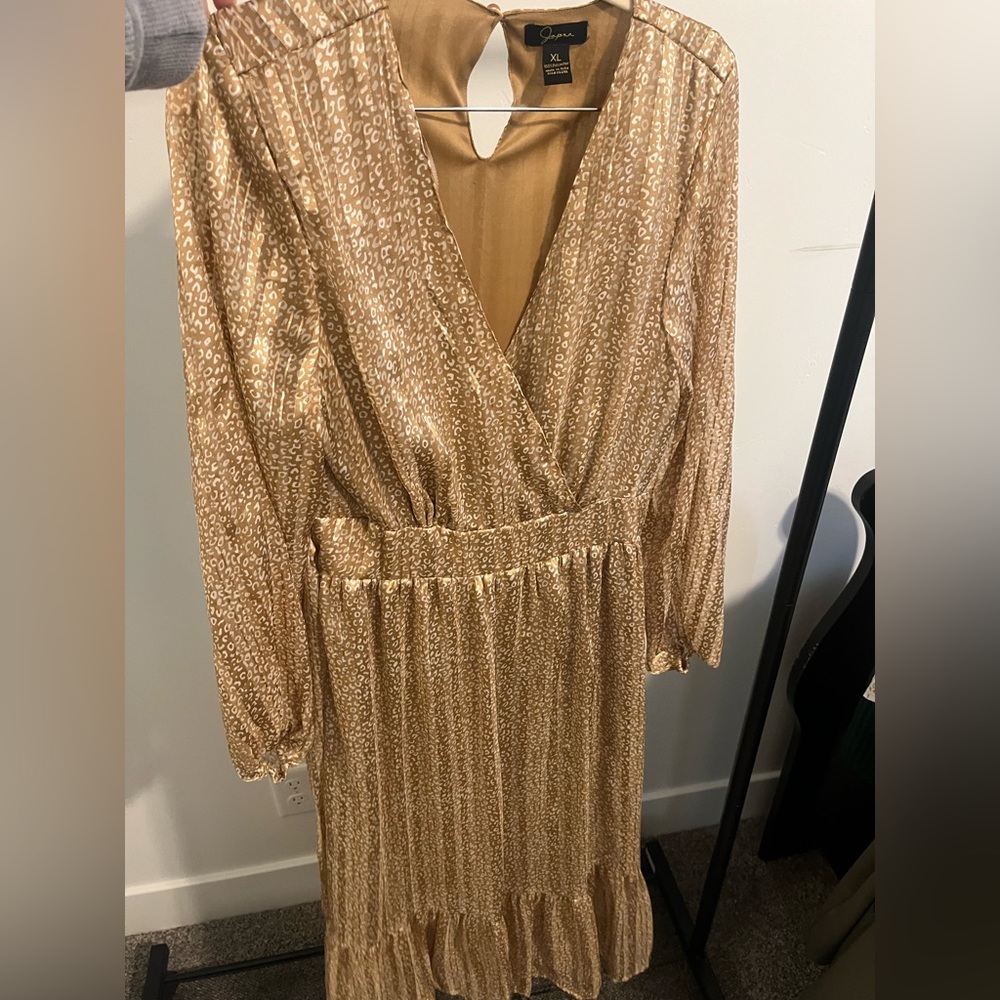Cheetah print satin dress